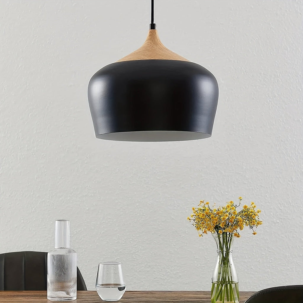 Eisen-Holz Pendelleuchte