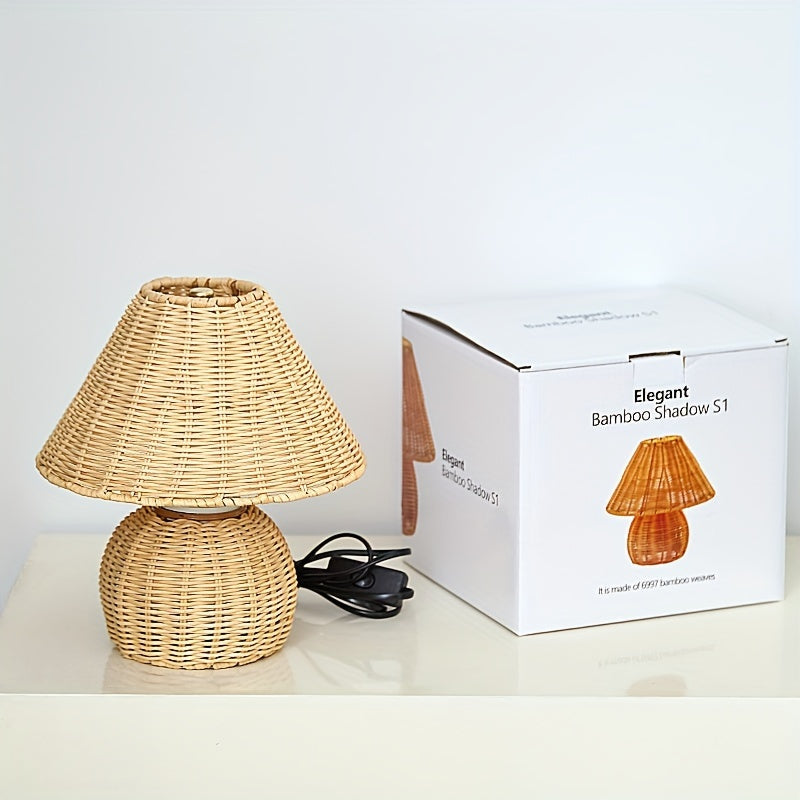 Bambusgeflecht-Schreibtischlampe