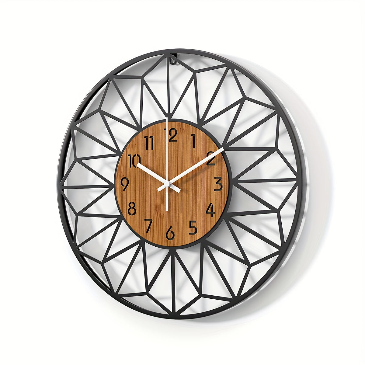 Metall-Wanduhr mit Holzkern