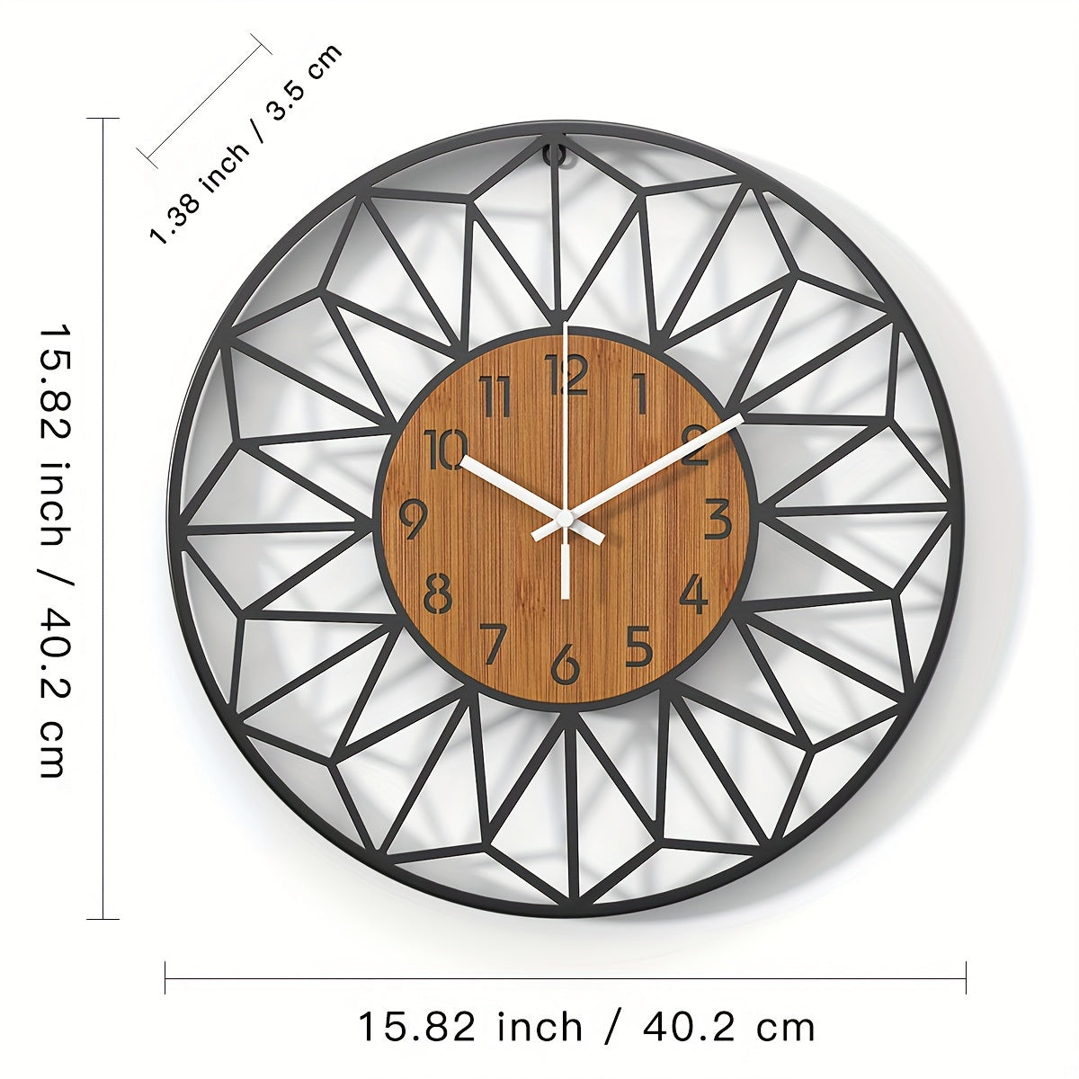 Metall-Wanduhr mit Holzkern