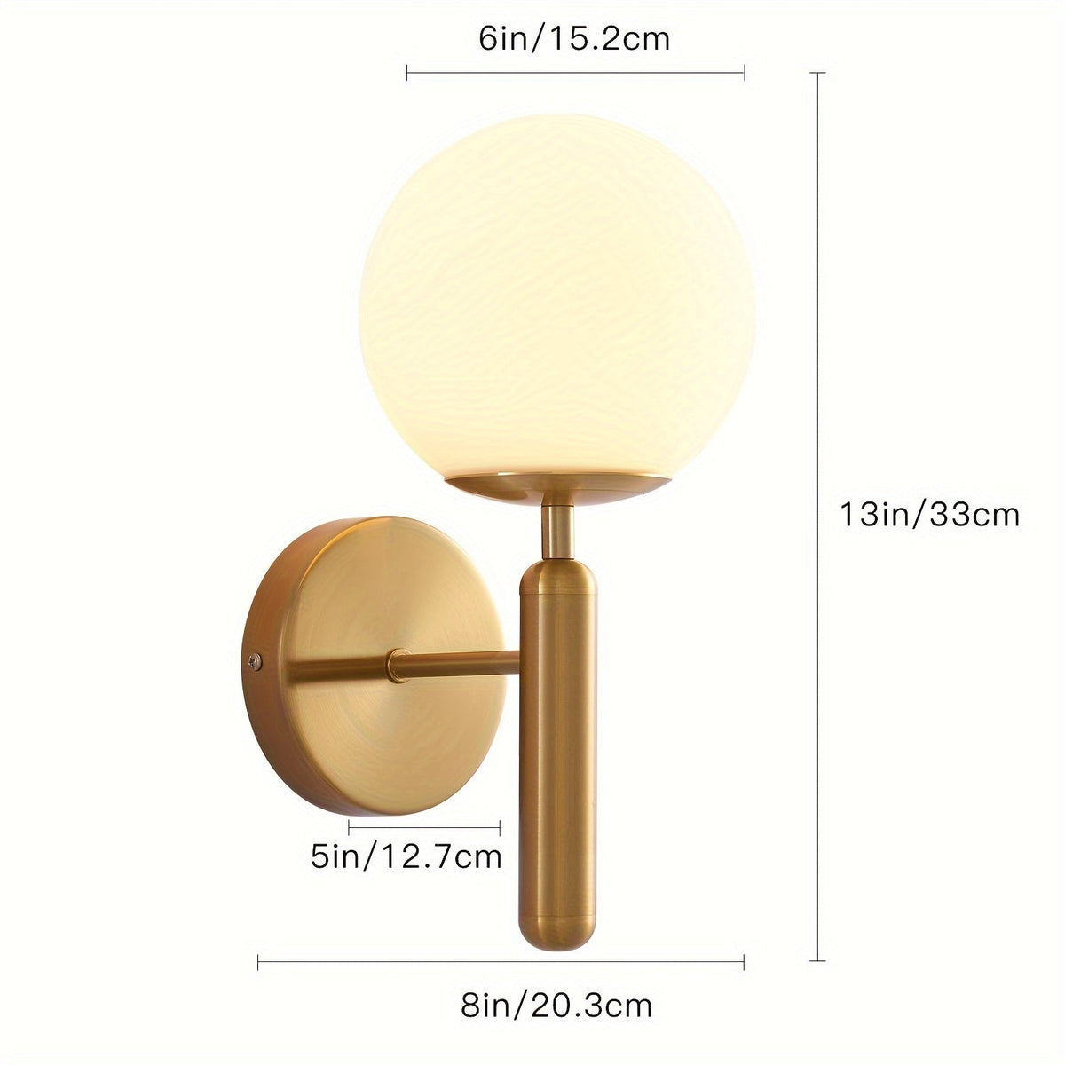 Glas-Kugel Wandlampe poliert