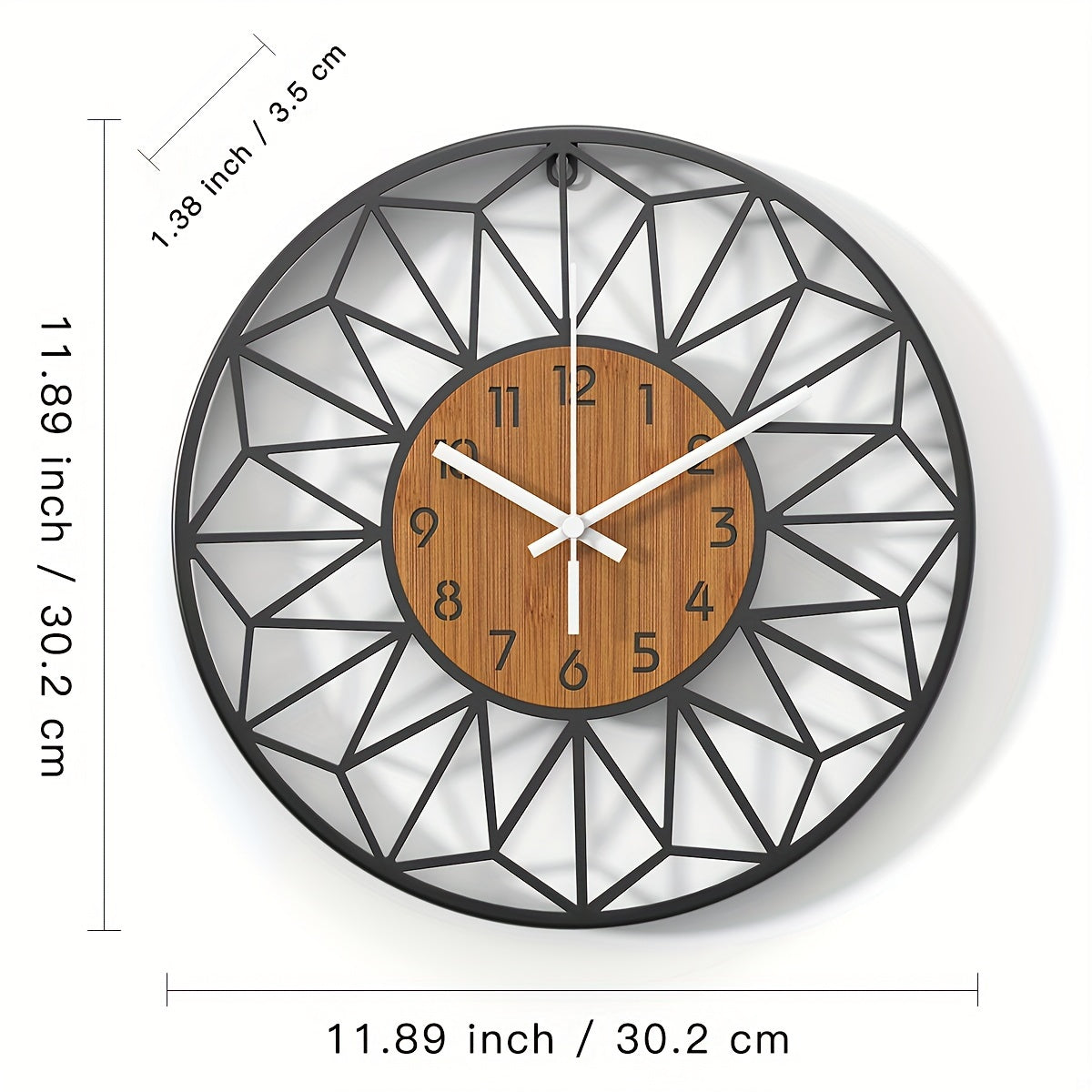 Metall-Wanduhr mit Holzkern