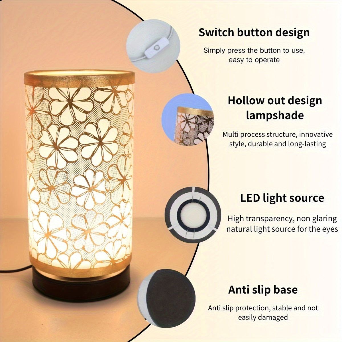 Florale USB-Tischlampe