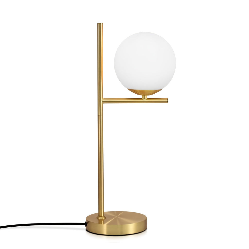 Goldene Tischlampe mit Glaskugel