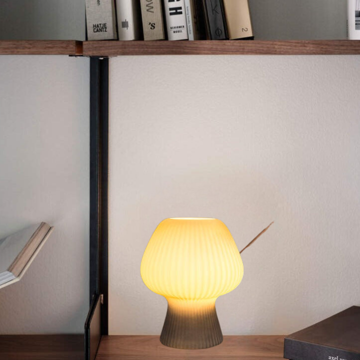 Gerippte Glas-Pilzlampe