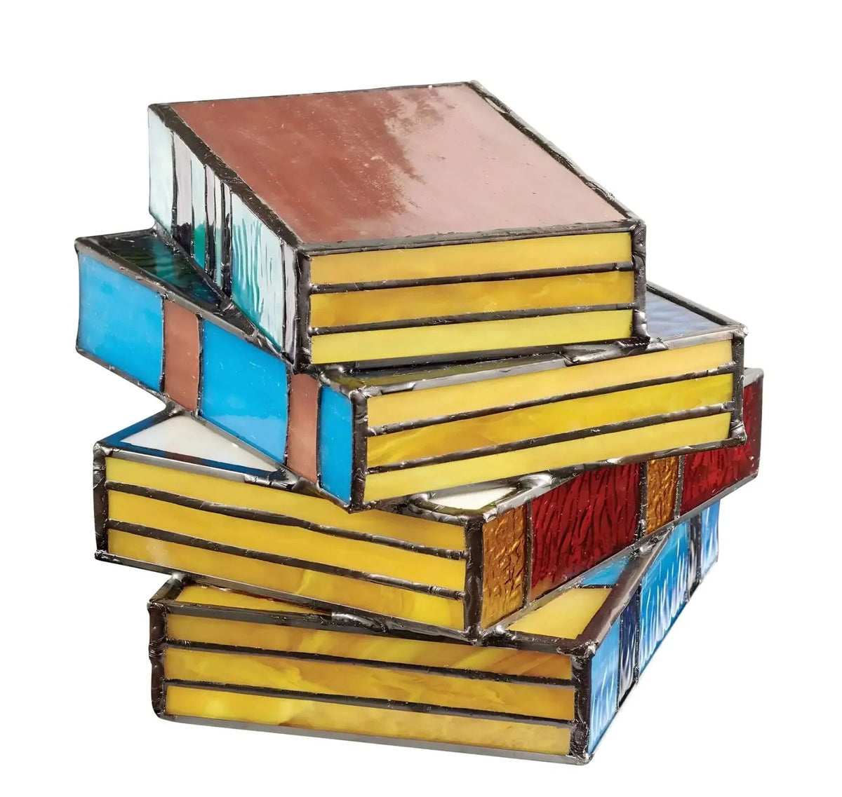 Buchlampe aus Buntglas