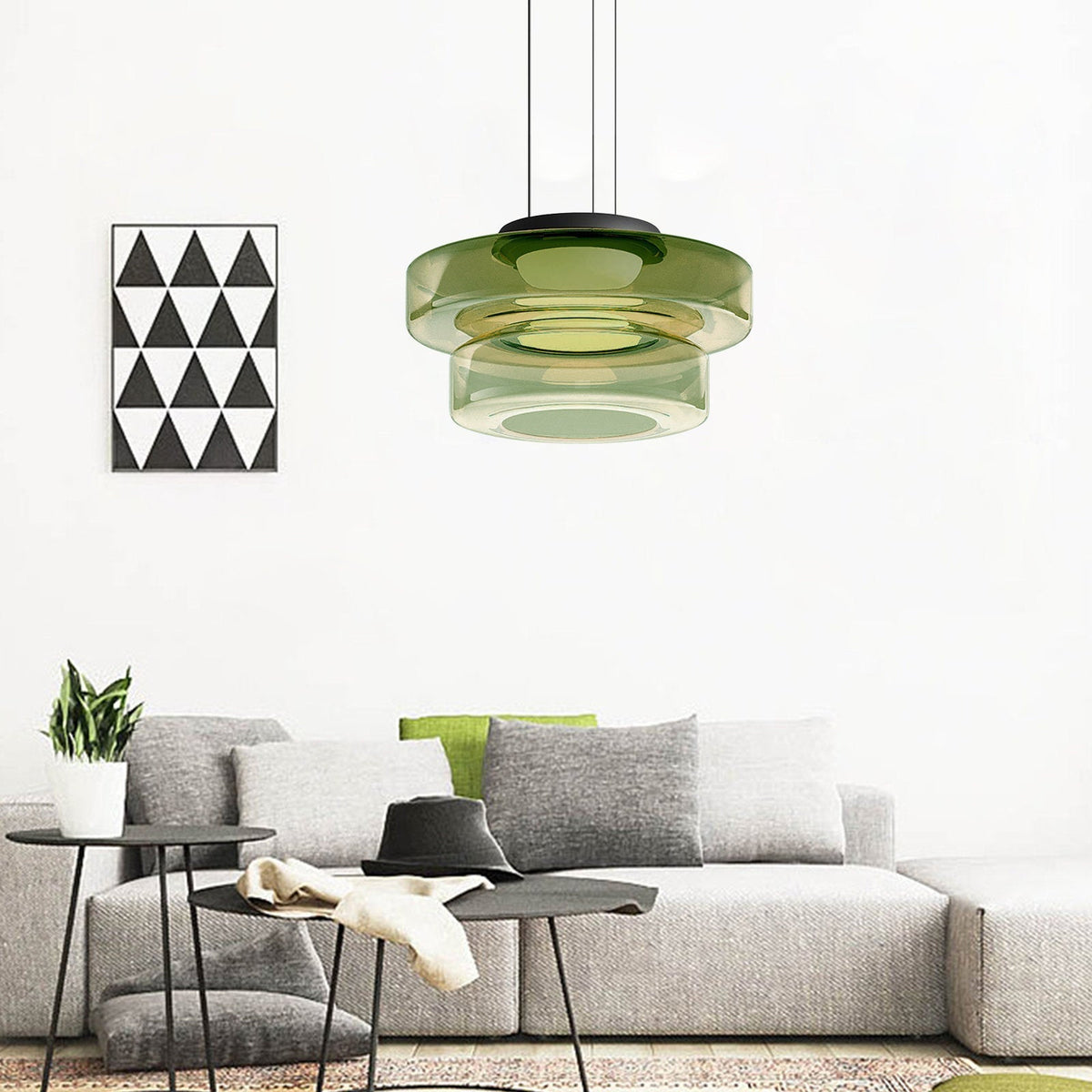 Bauhaus Glas-Pendelleuchte