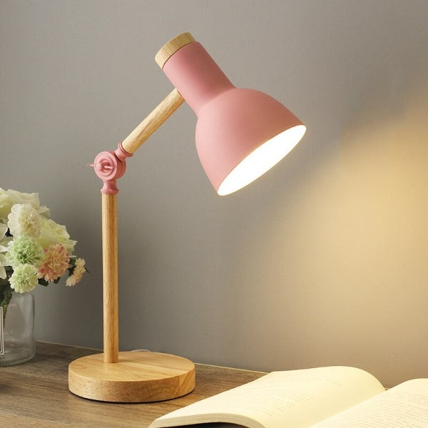 Skandinavische Holz-Schreibtischlampe