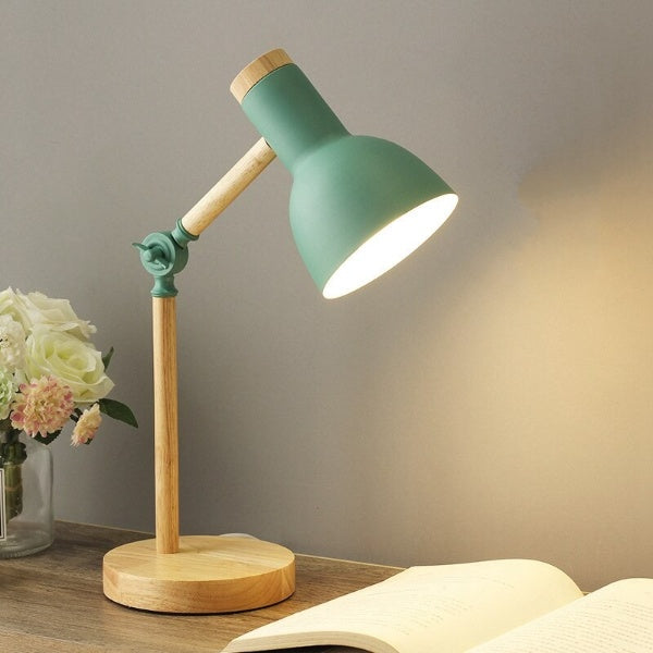 Skandinavische Holz-Schreibtischlampe