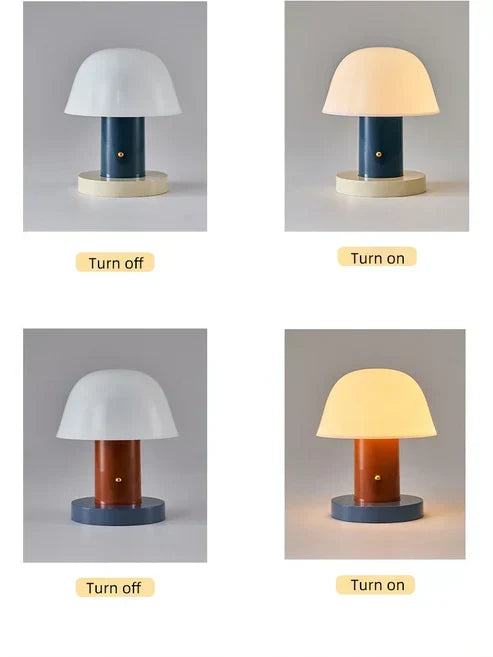 Pilz-Tischlampe mit Akku