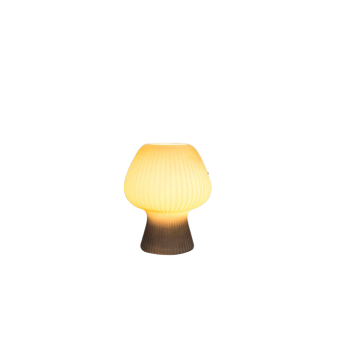 Gerippte Glas-Pilzlampe